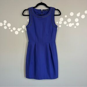 Zara Trafaluc MMXII Blue Chain Trim Mini Dress Pockets Size M